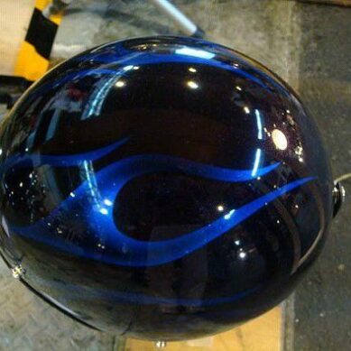 H-033　ジェットヘルメット 【ブルーメタリックフレイムス】のサムネイル画像