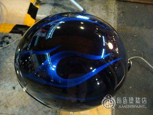 H-033　ジェットヘルメット 【ブルーメタリックフレイムス】