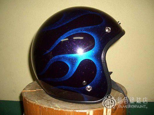 H-033　ジェットヘルメット 【ブルーメタリックフレイムス】