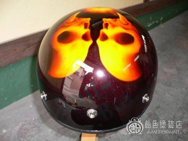 H-037　ジェットヘルメット 【SKULL-BOY エアブラシ】
