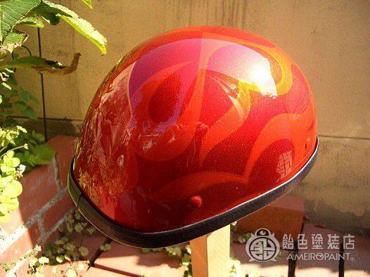 H-043　ダックテールヘルメット 【オレンジ フレイムス】