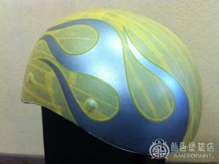 カスタムペイント工程　 ダックテールヘルメット 【奈良フレイムス】の画像