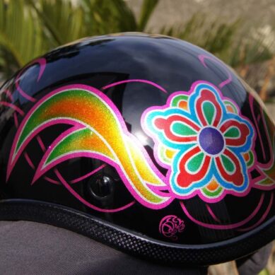 H-072　ダックテールヘルメット 【花柄】のサムネイル画像