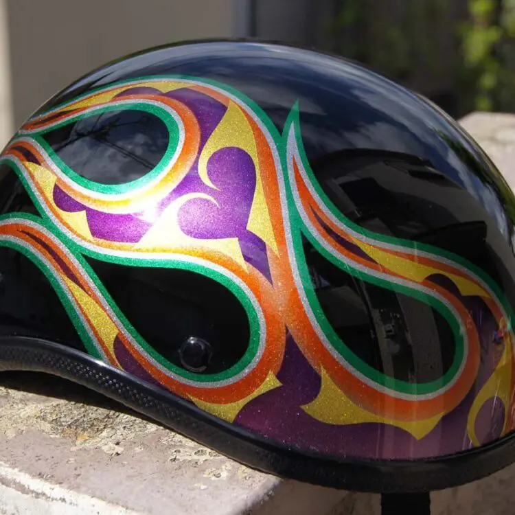 Ducktail-Helmet-Flames-Green-
