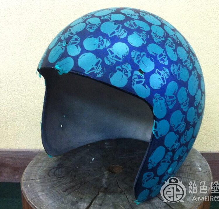 カスタムペイント工程　 ジェットヘルメット 【スカル クリアースピニング】のサムネイル画像
