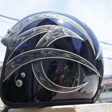 H-080　ジェットヘルメット 【スカル クリアースピニング】のサムネイル画像