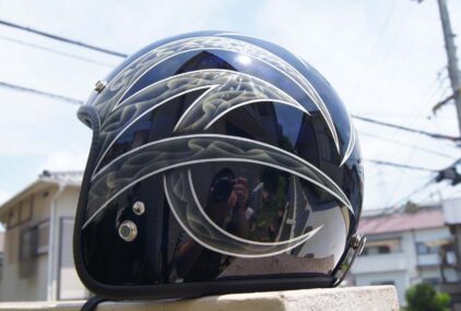 H-080　ジェットヘルメット 【スカル クリアースピニング】