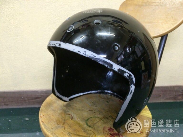 カスタムペイント工程　ジェットヘルメット 【艶消しスピニングリーフ】