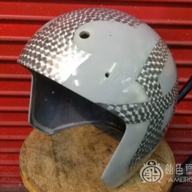 カスタムペイント工程　ジェットヘルメット 【艶消しスピニングリーフ】のサムネイル画像