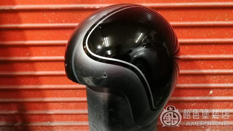 カスタムペイント工程　ビンテージジェットヘルメット 【キャンディブラック】の画像