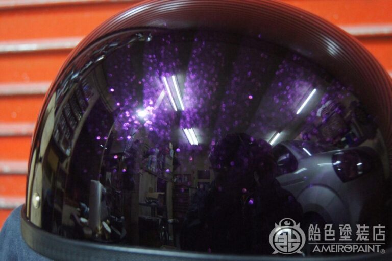 H-128  Half-Helmet [Purple Flames]