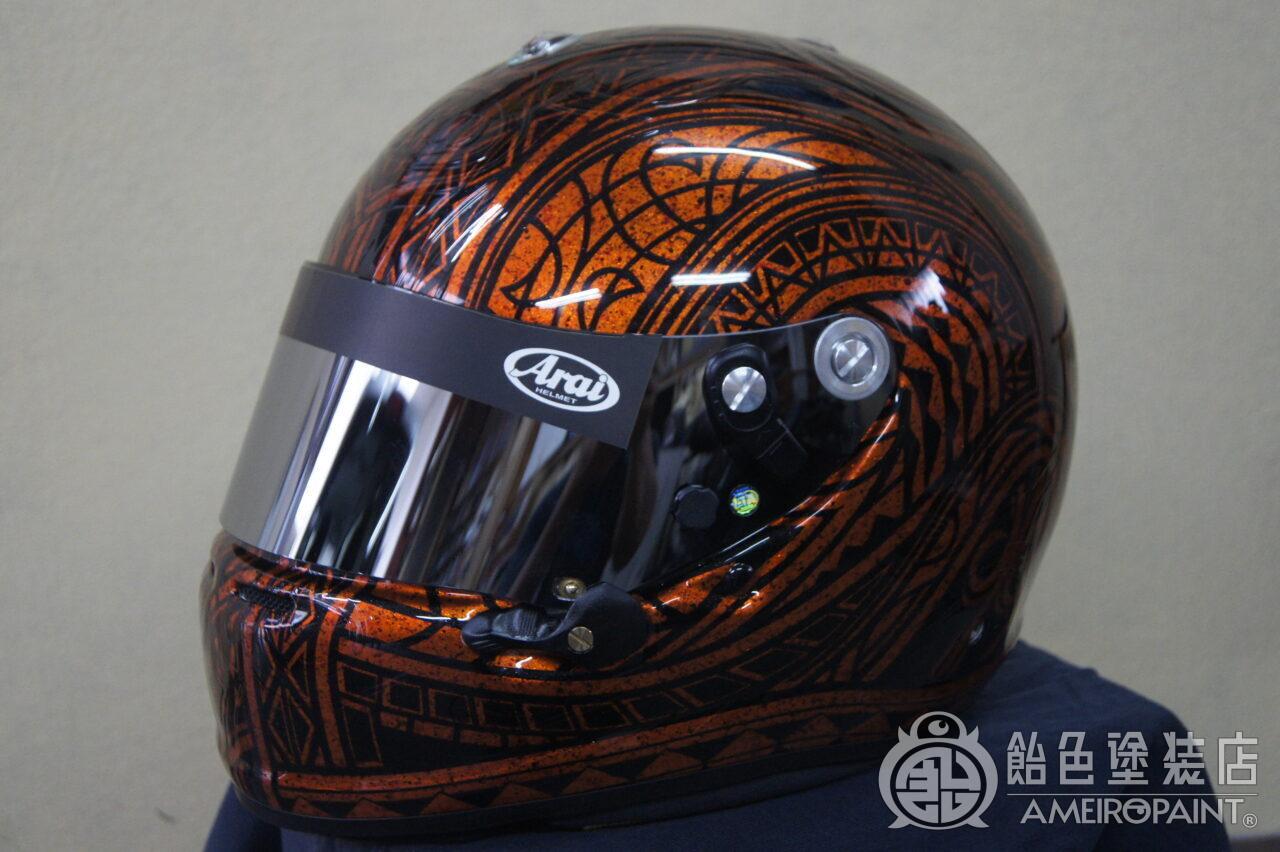 ハーレー　ジェットヘルメット　Arai コラボ　オレンジ×ブラック