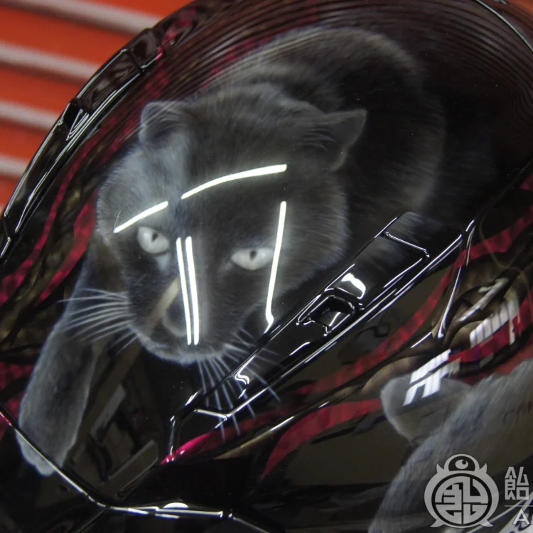 ショーエイ X-fifteen【赤リーフと黒猫】｜飴色塗装店