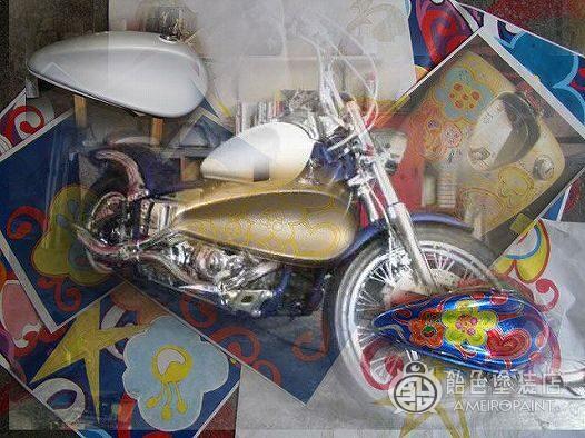 M-016  YAMAHA DRAGSTAR400 [Flower Graphics]