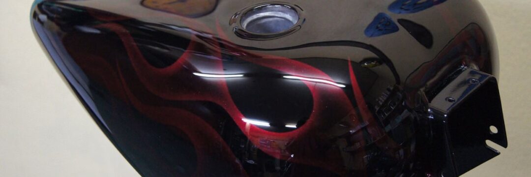 Custom Paint Harley-Davidson FXR Red Flames｜AMEIRO PAINT