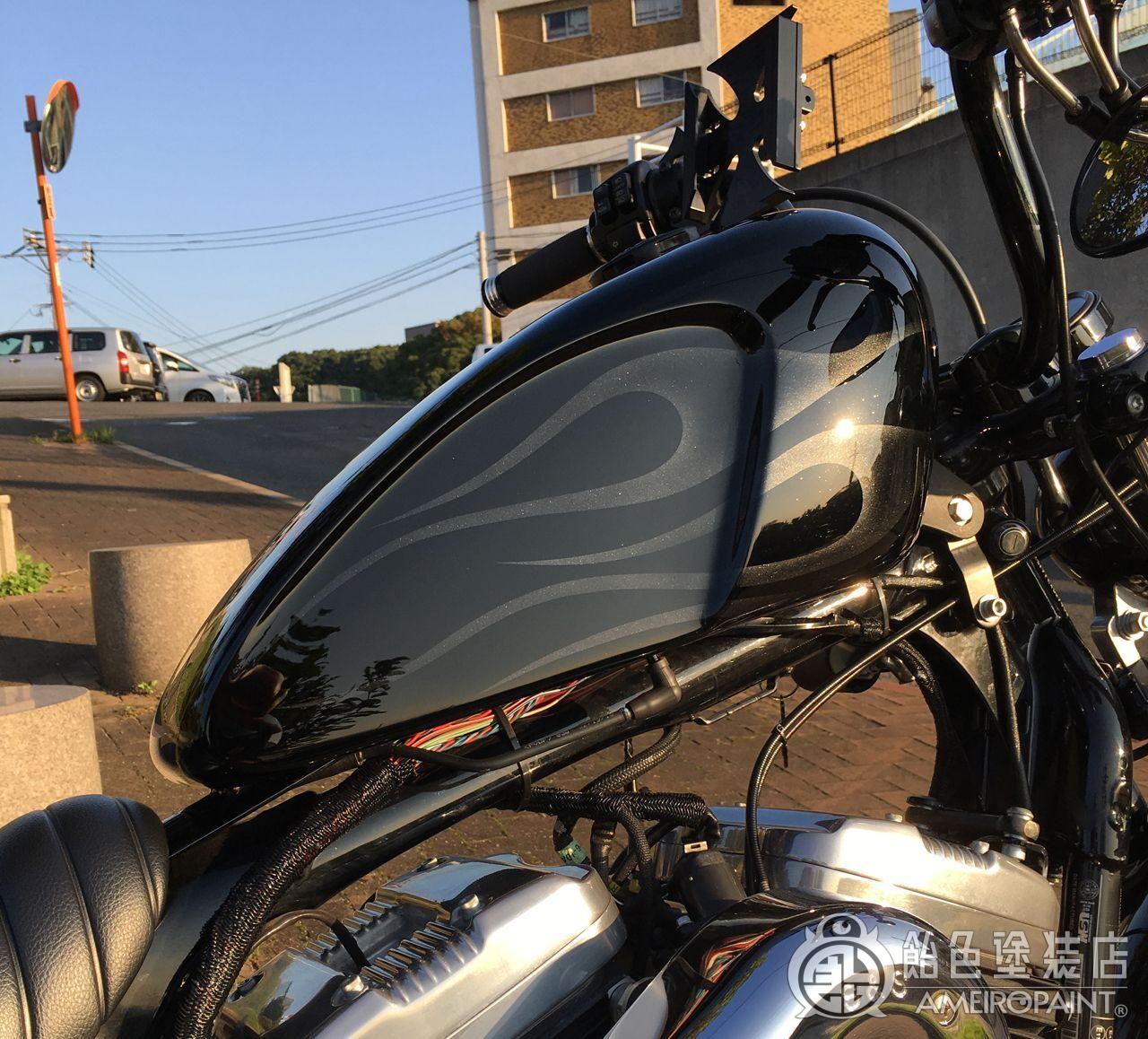 Custom Paint Harley-Davidson SportSter Tank Candy-Gold｜AMEIRO PAINT