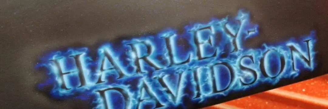 ハーレー 社外スポタン【ハーレーロゴ エアブラシ】のサムネイル