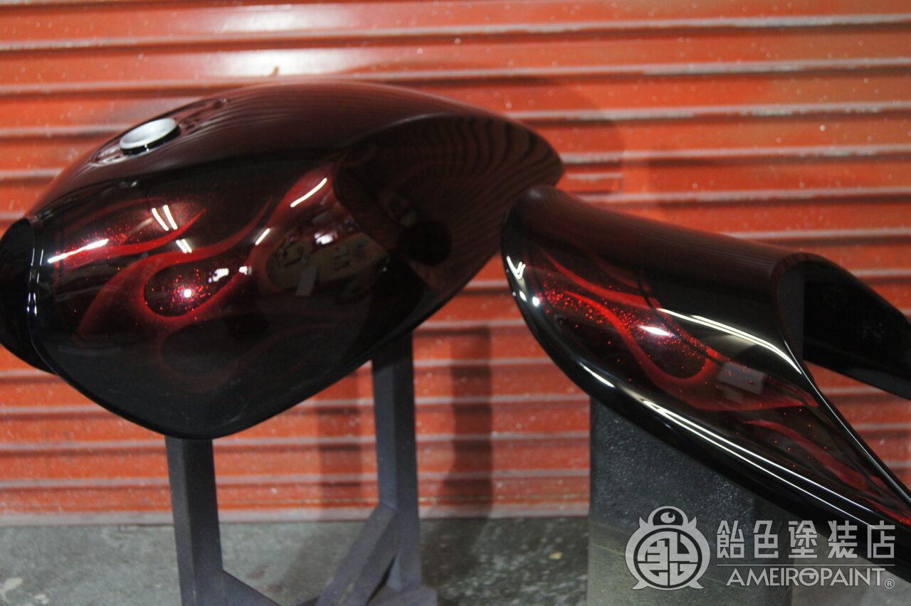 custom paint Flames in a fireball on Zephyr 1100｜AMEIRO PAINT