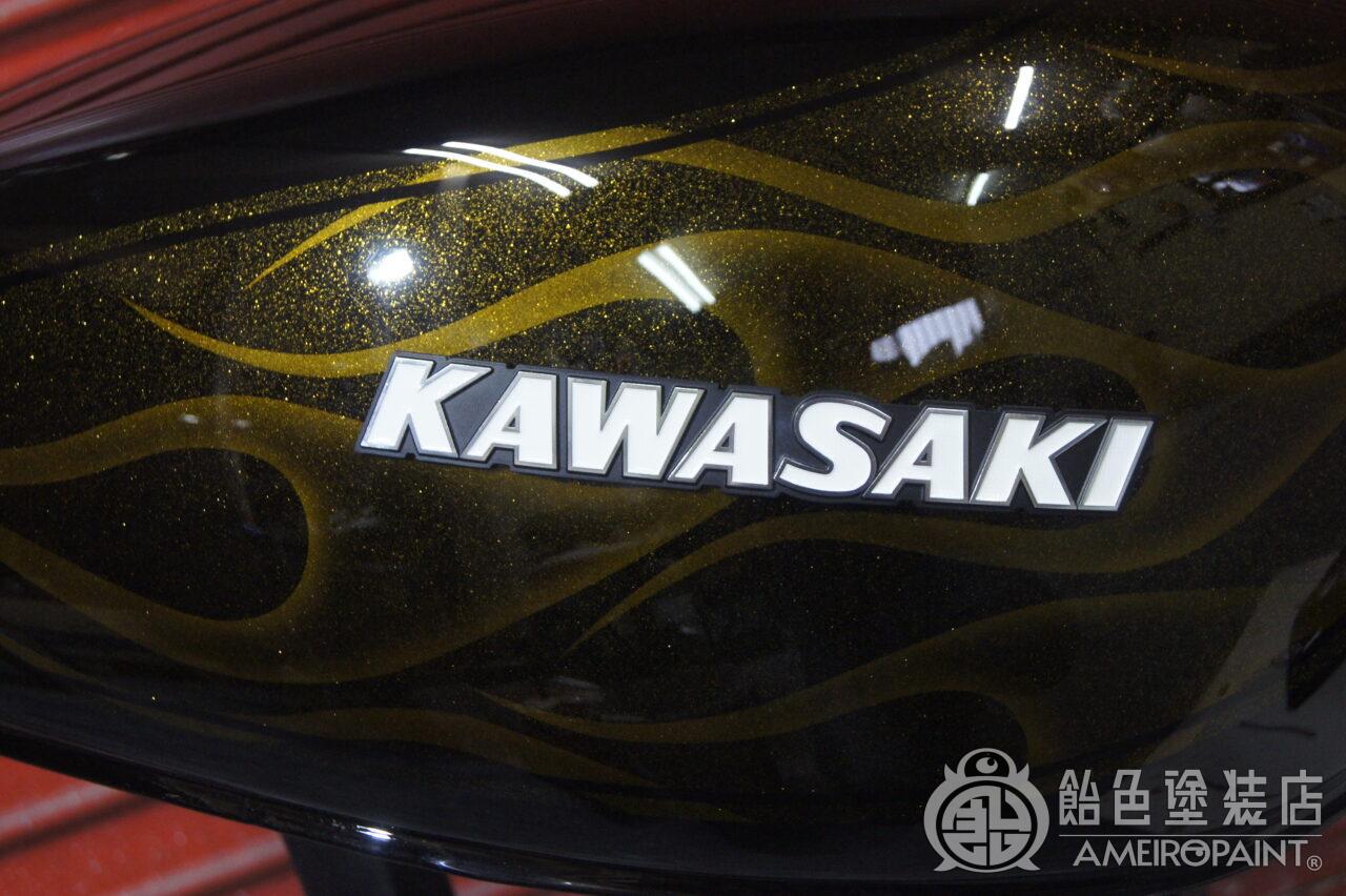 Kawasaki Zephyr 1100 gold fireball color and flames｜AMEIRO PAINT