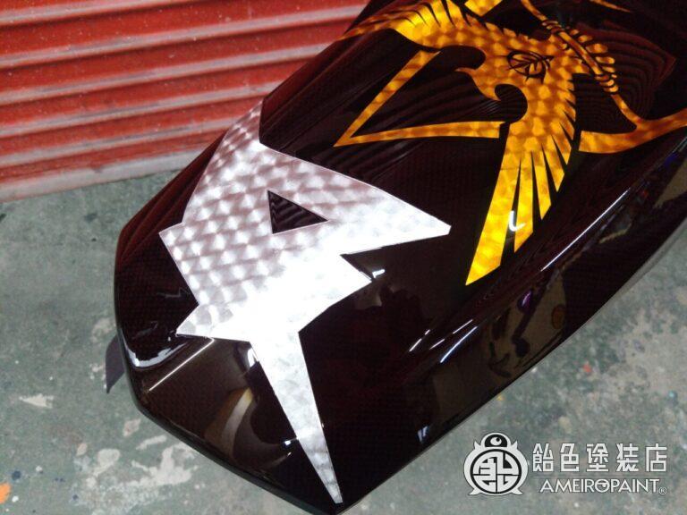 ヤマハ TRACER9 リアフェンダー＆クラッチカバー【ゴールド・シルバーリーフ】