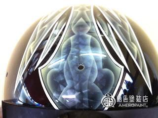 カスタムペイント工程　 ジェットヘルメット 【スカル クリアースピニング】のサムネイル画像