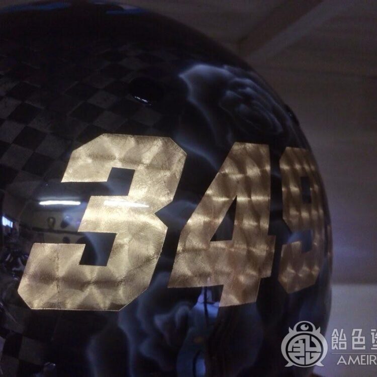 カスタムペイントベース　ジェットヘルメット 【ゴールドリーフ スピニング】のサムネイル画像